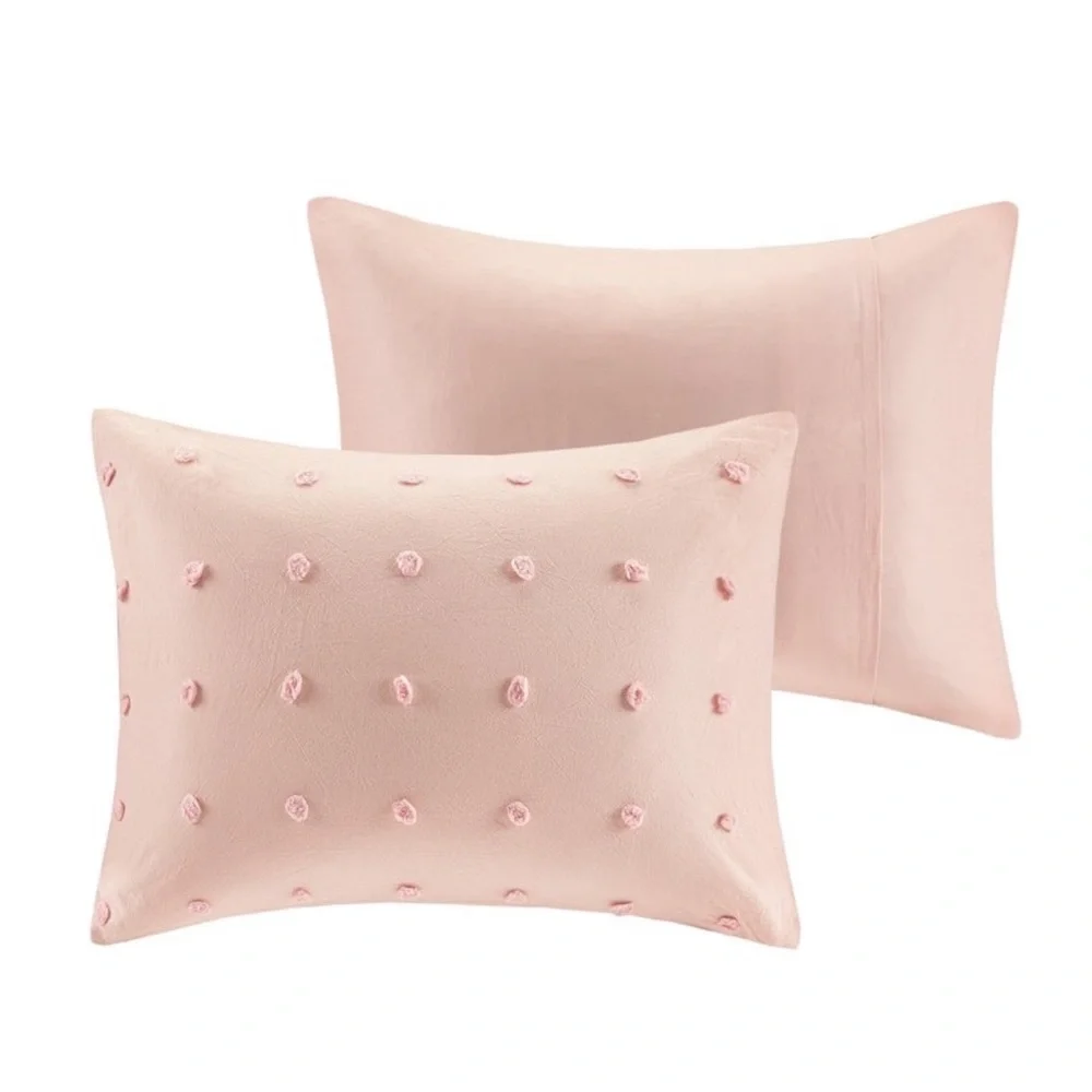 5pc Twin/Twin Extra Long Urban Habitat Kay Cotton Jacquard Duvet Cover Set Pink: